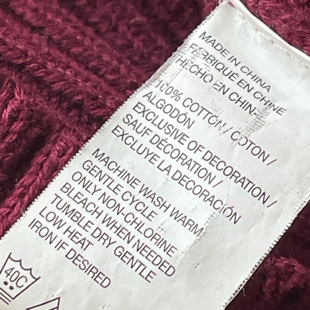 IZOD Men's 1/4 Zip Solid Cable Knit Sweater In Burgundy Size Large - Picture 12 of 12